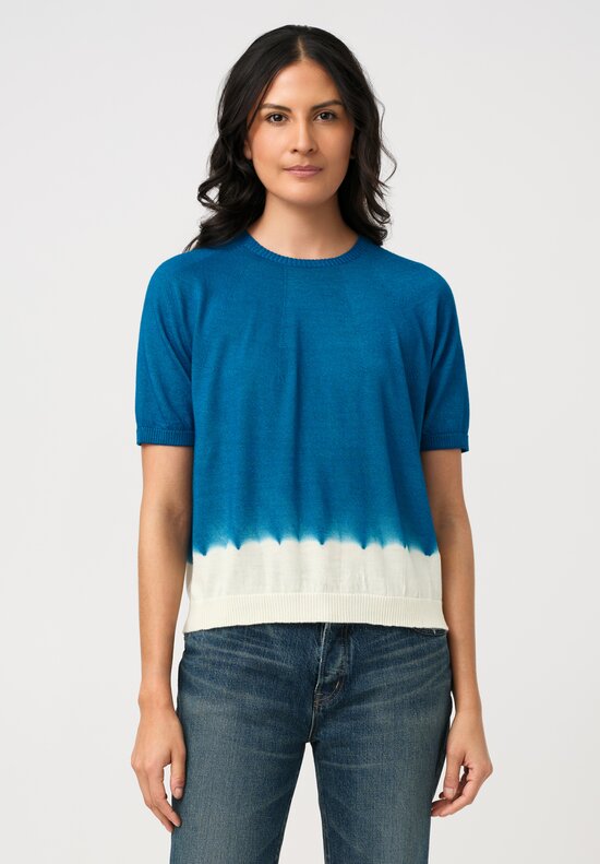 Suzusan Boushi Somewake Shibori Short Sleeve Sweater