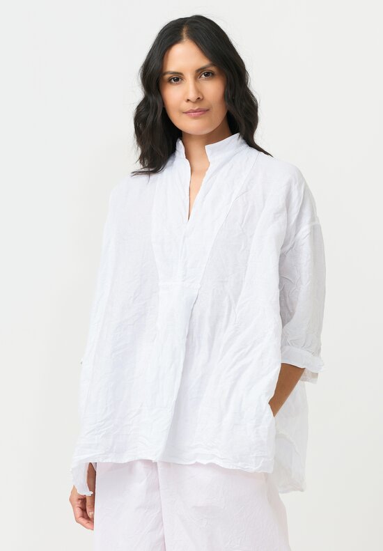 Daniela Gregis Washed Cotton Kora Estate Top in Ottico White