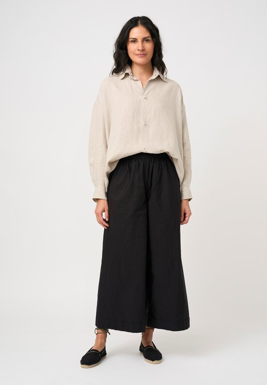 Daniela Gregis Washed Cotton Wide Leg Pigiama Tasche Pants