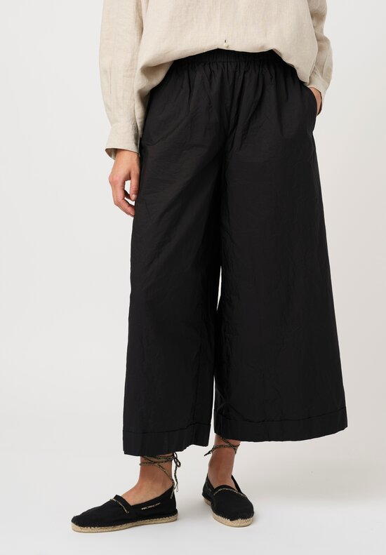 Daniela Gregis Washed Cotton Wide Leg Pigiama Tasche Pants