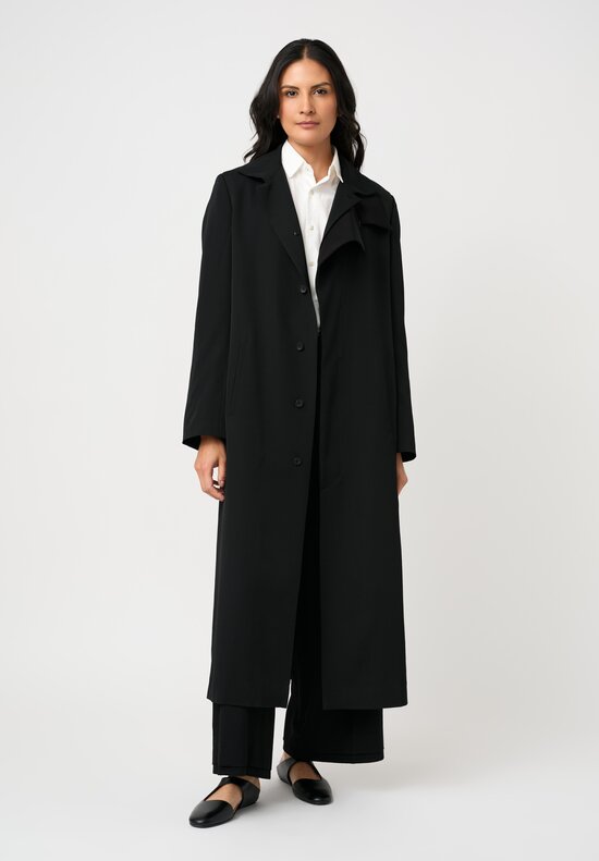Yohji Yamamoto Gabardine Double-Collared Long Coat