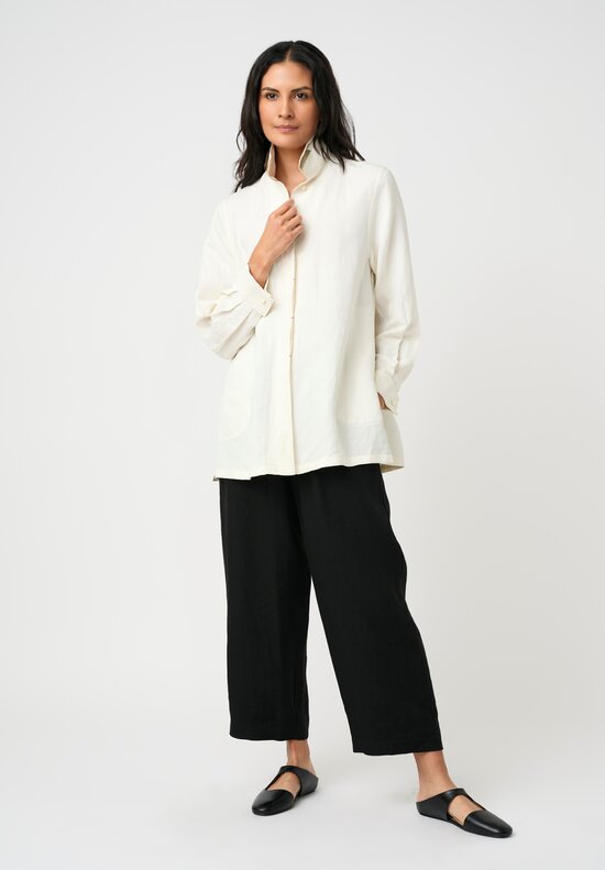 Sophie Hong Silk Button-Down Shirt in Natural White