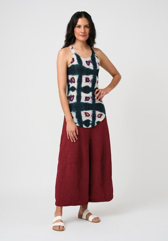 Gilda Midani Cotton Pattern-Dyed Tank Top in Emerald Sea Blue