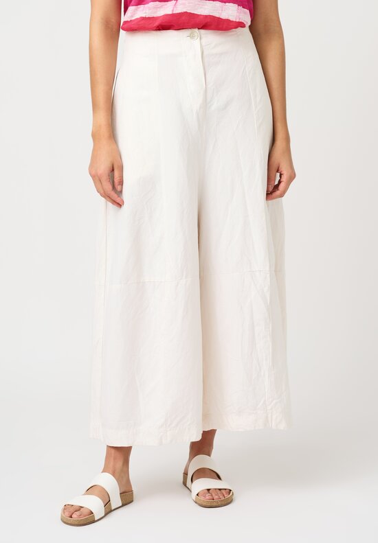 Gilda Midan Linen & Silk Solid Egg Pants in Soft White