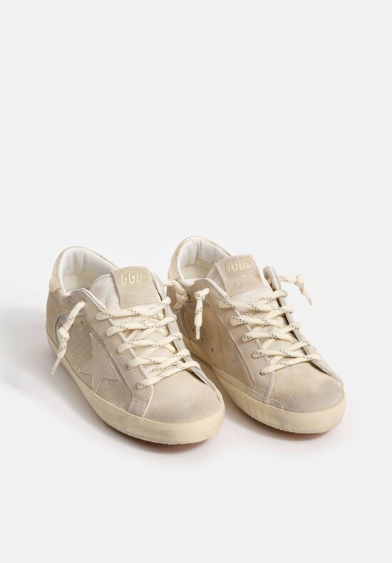 Golden Goose Super Star Suede Leather & Nylon with Metallic Heel Sneakers