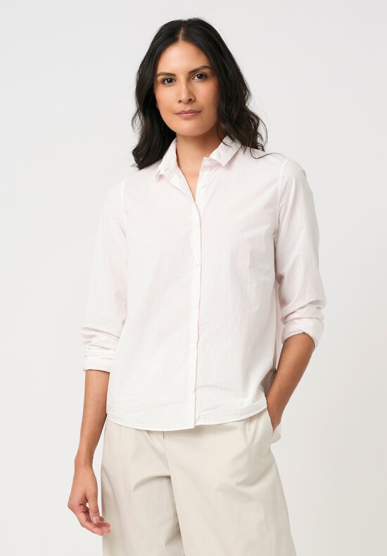 Bergfabel Cotton Short Tyrol Shirt in Pink & White Stripes