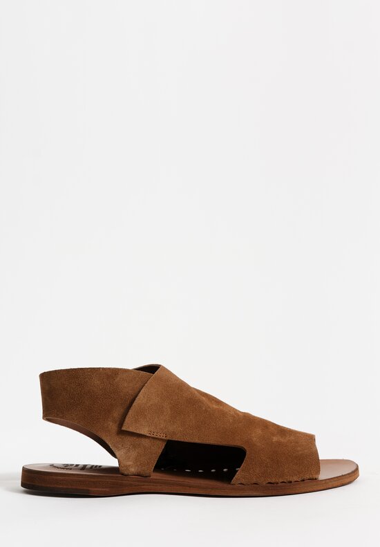 Officine Creative Suede Leather Itaca Raw Edge Cut Out Sandals