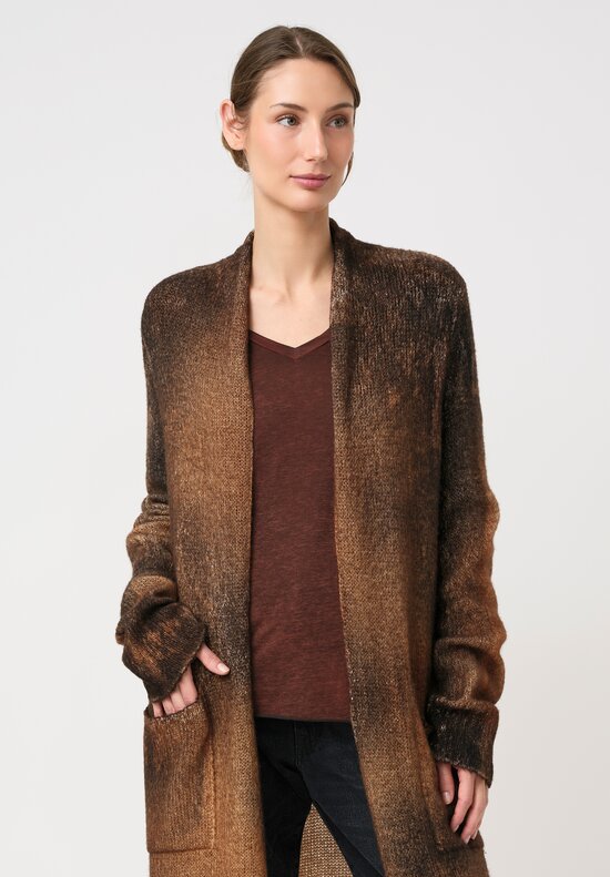 Avant Toi Cashmere Silk Marmorizzato Duster Cardigan