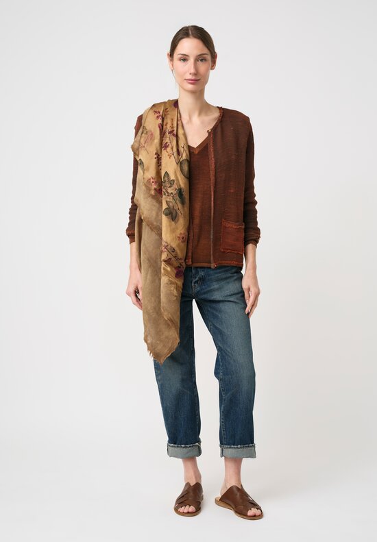 Avant Toi Cashmere & Silk V-Neck Barchetta Sweater