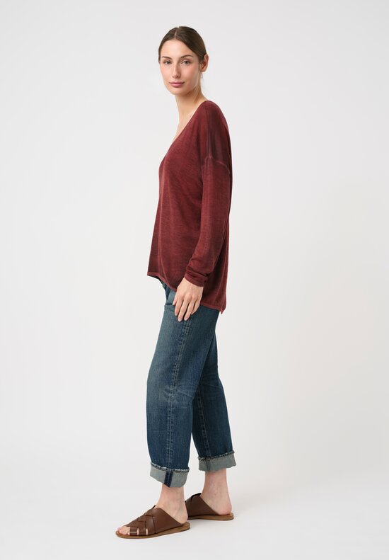 Avant Toi Cashmere & Silk V-Neck Barchetta Sweater