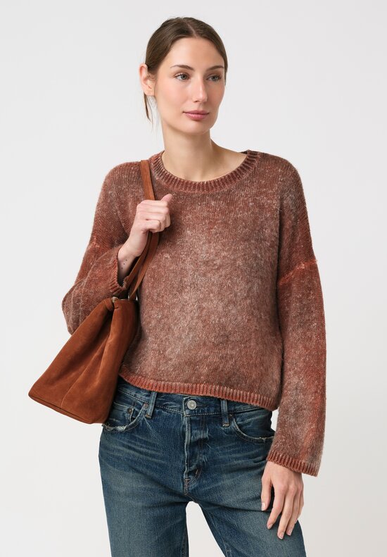 Avant Toi Hand-Painted Linen Garzato Cropped Sweater