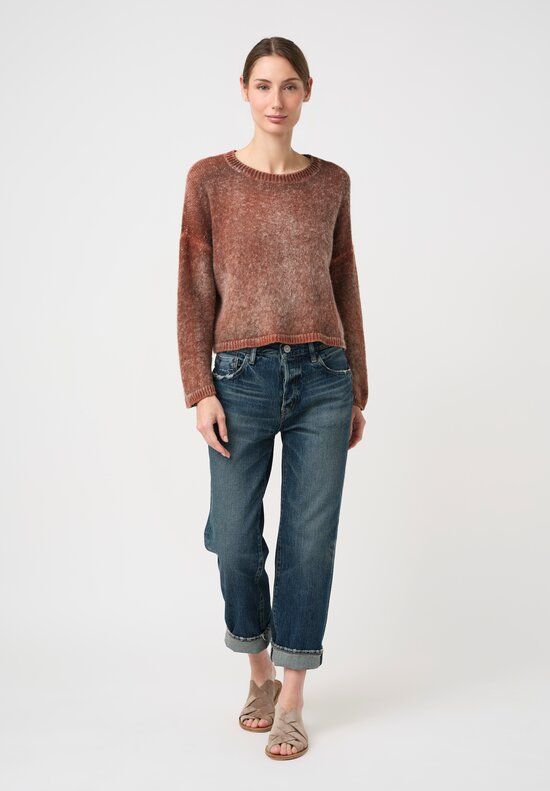 Avant Toi Hand-Painted Linen Garzato Cropped Sweater