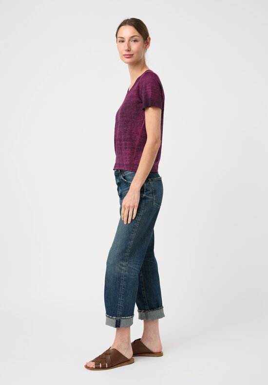 Avant Toi Linen Cotton Malfilé V-Neck T-Shirt