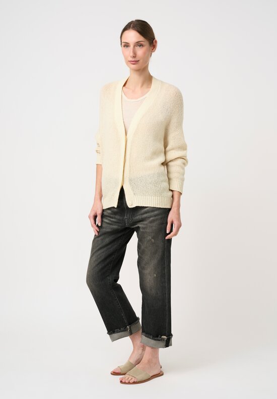 Avant Toi Hand-Painted Cashmere Silk & Extra Fine Merino Wool Garzato Cardigan