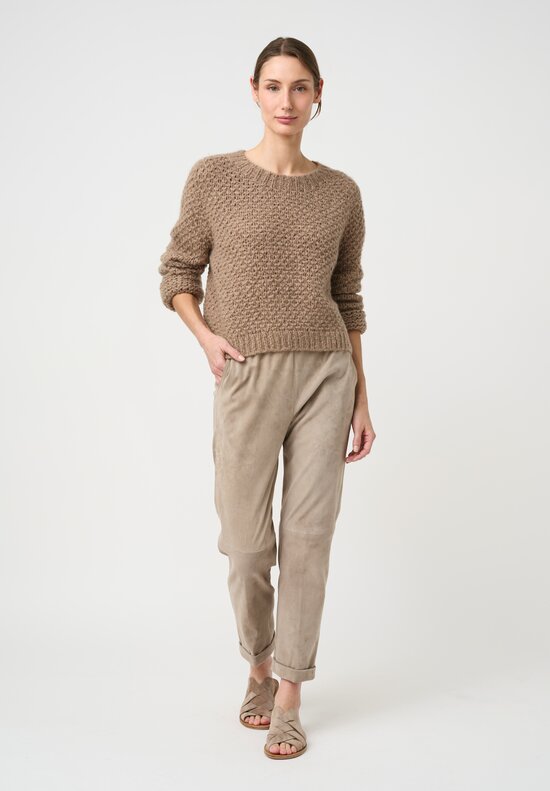 Wommelsdorff Hand Knit Cashmere & Silk Cropped Cloud Sweater