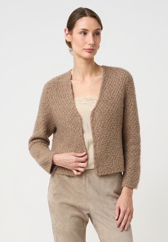 Wommelsdorff Hand Knit Cashmere & Silk Cropped Masha Cardigan