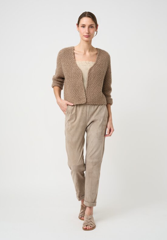 Wommelsdorff Hand Knit Cashmere & Silk Cropped Masha Cardigan