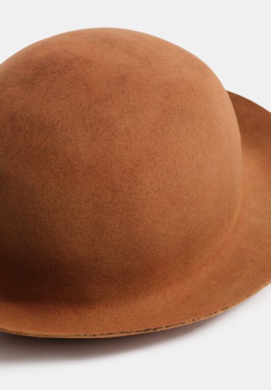 Horisaki Design & Handel Easy Burnt Rabbit Fur Felt Bowler Hat in Red Rock