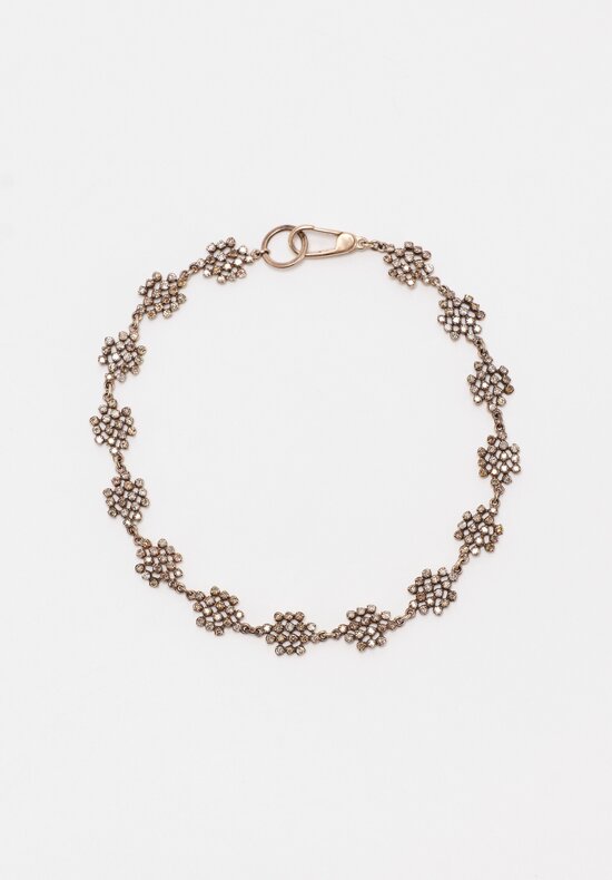 Noguchi Bijoux Patinated 14K White Gold Floating Diamond Cluster Tsubu Bracelet 6.75