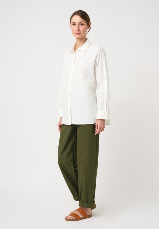 Casey Casey Washed Paper Cotton Waga Shirt in Off-White