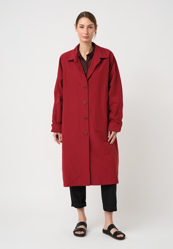 Casey Casey Washed Cotton Heavy Taffeta 2PCS Coat in Cuore Red