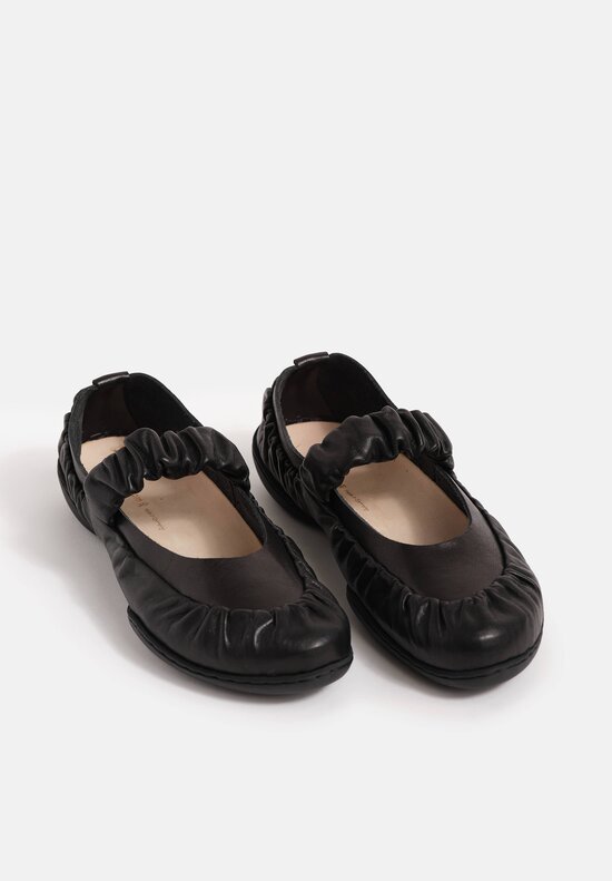 Trippen Waxed Leather Shimmer Mary Jane Ballet Flats