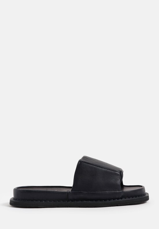 Trippen Waxed Leather Slip On Host Sandals