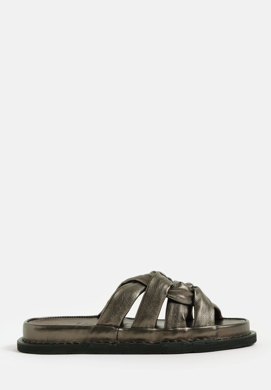 Trippen Metallic Leather Multi Strap Knotty Sandals