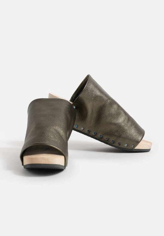 Trippen Metallic Leather Heeled Gush Sandals