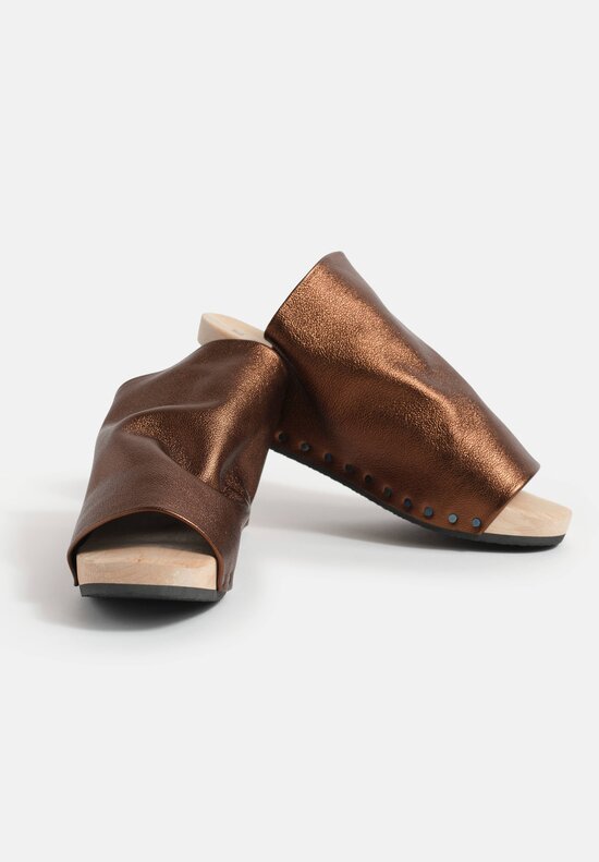 Trippen Metallic Leather Heeled Gush Sandals