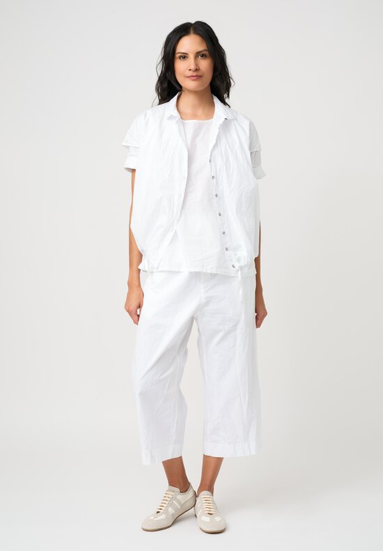 Album di Famiglia Tissue Cotton Simple T-Shirt Top in White
