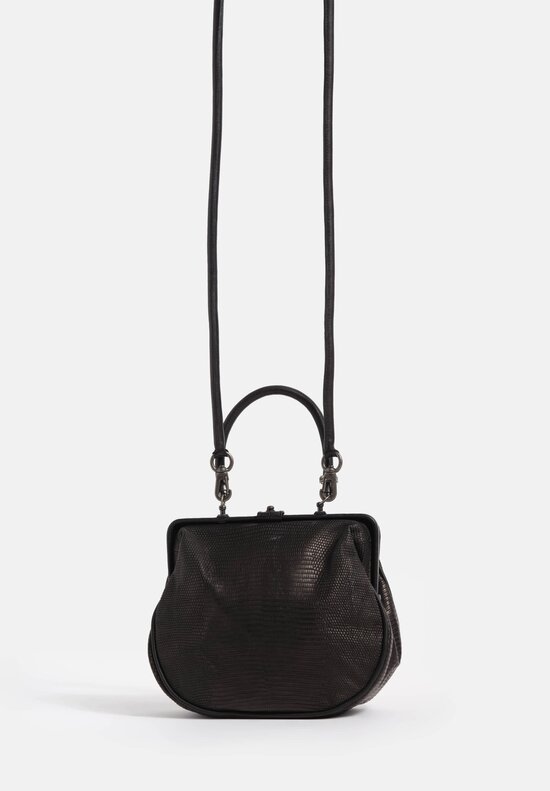Christian Peau Lizard Leather Rounded Square Frame Shoulder Bag