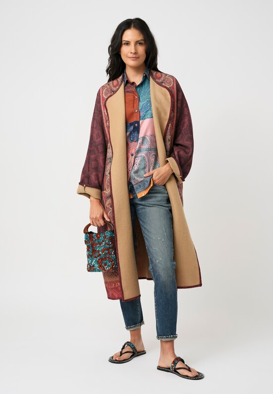 Pierre-Louis Mascia Silk Aloe Shirttail Hem Top