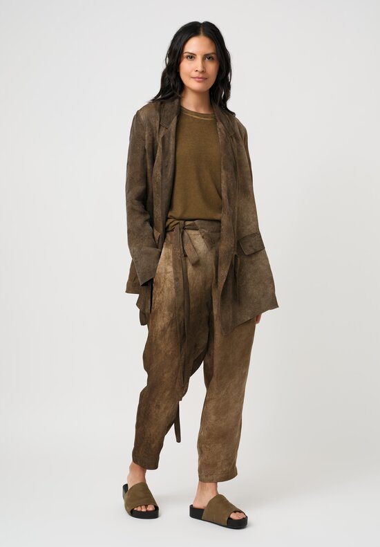 Uma Wang Floral Brocade Jacquard Khloe Jacket in Marbled Brown