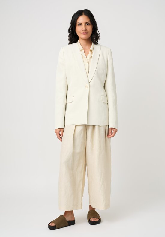 Uma Wang Linen Blend Kiran Blazer in Off-White