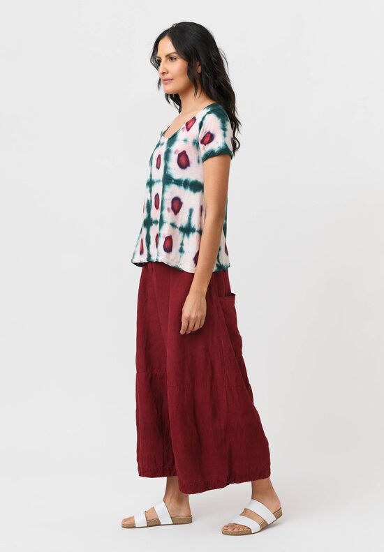 Gilda Midani Cotton Pattern Dyed Short Sleeve Monoprix Tee