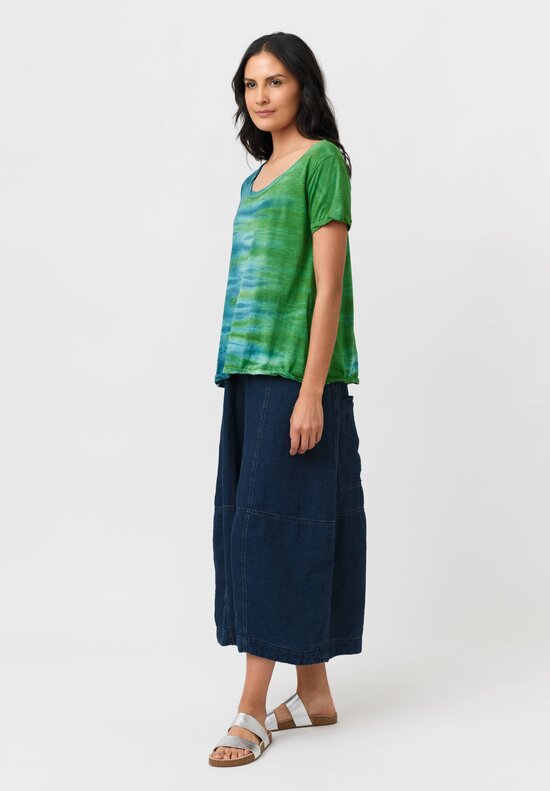 Gilda Midani Cotton Pattern Dyed Short Sleeve Monoprix Tee