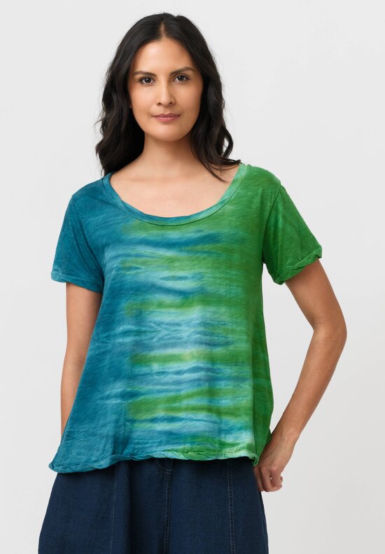 Gilda Midani Cotton Pattern Dyed Short Sleeve Monoprix Tee