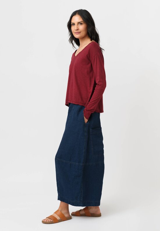 Gilda Midani Cotton Solid Dyed V-Neck Trap Top