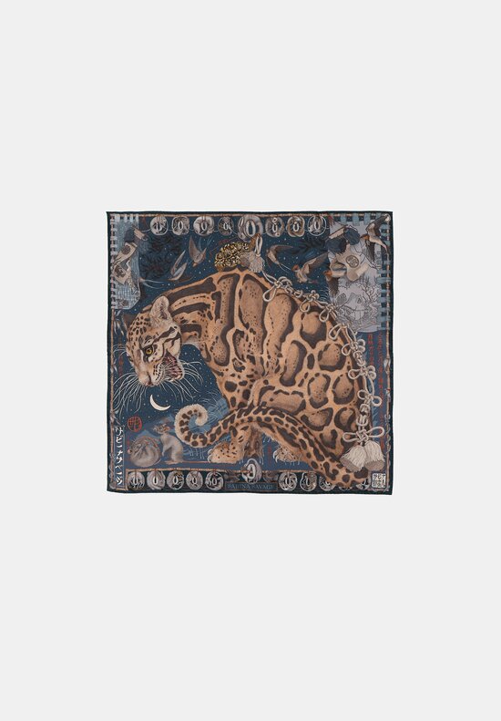 Sabina Savage Silk Twill 'The Lunar Leopard' Scarf