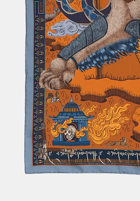 Sabina Savage Silk Twill The Snow Lion Scarf