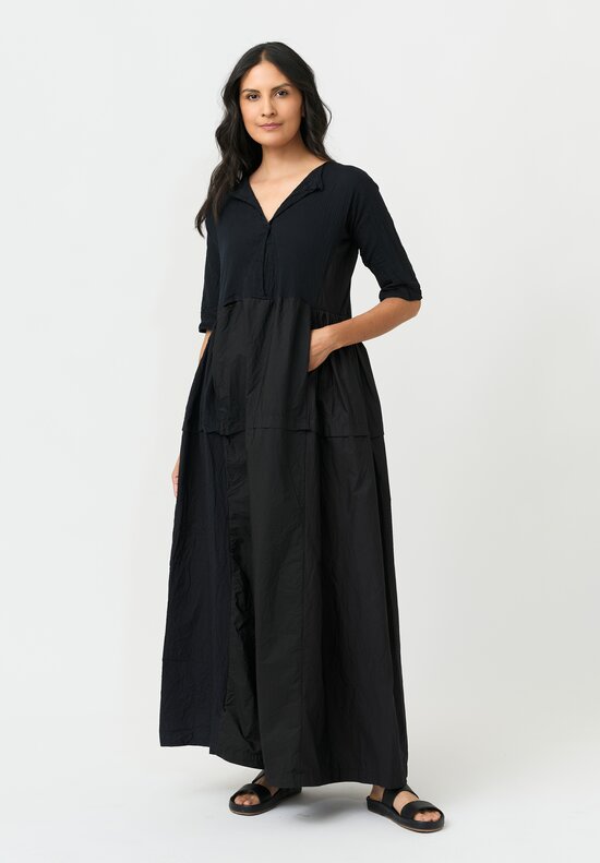 Daniela Gregis Mixed Washed Cotton Panel Abito Nove Dress