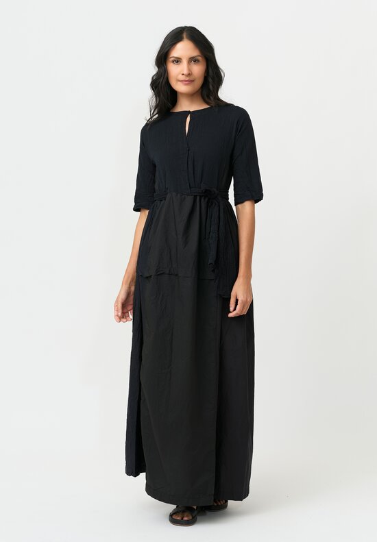 Daniela Gregis Mixed Washed Cotton Panel Abito Nove Dress
