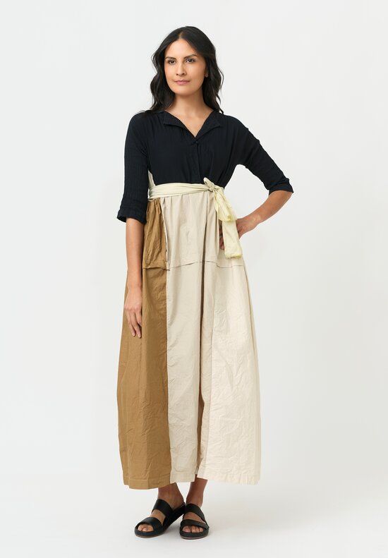 	Daniela Gregis Mixed Washed Cotton Panel Abito Nove Dress