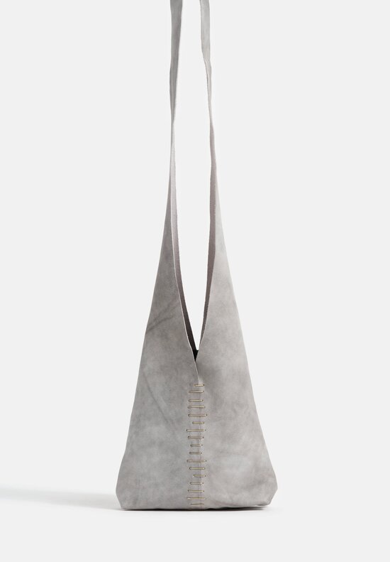 m.a+ Handmade Soft Leather & Sterling Silver Embellished Mini Tote Bag in Carbon Grey 
