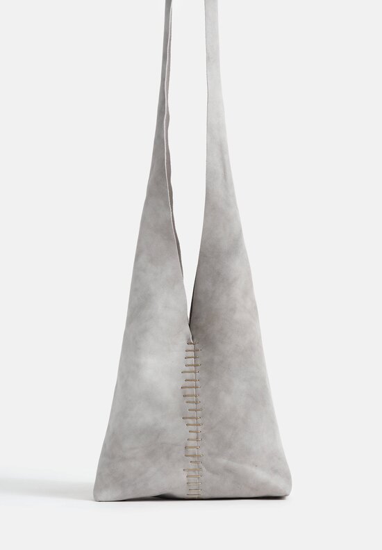 m.a+ Handmade Soft Leather & Sterling Silver Embellished Small Tote Bag in Carbon Grey