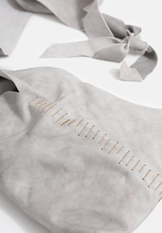 m.a+ Handmade Soft Leather & Sterling Silver Embellished Small Tote Bag in Carbon Grey