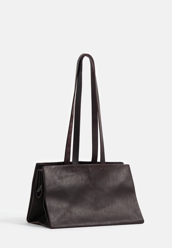 m.a+ Handmade Leather PHI Φ Envelope Bag in Aubergine Brown