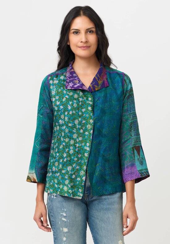 Mieko Mintz Vintage Silk Kantha Short Jacket