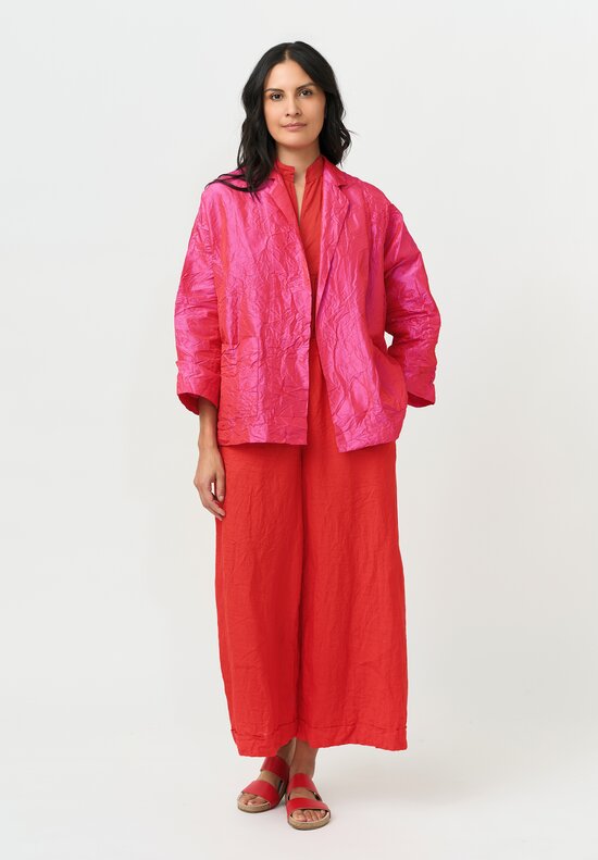 	Daniela Gregis Washed Silk Open Front Gladiolo Bianco Jacket